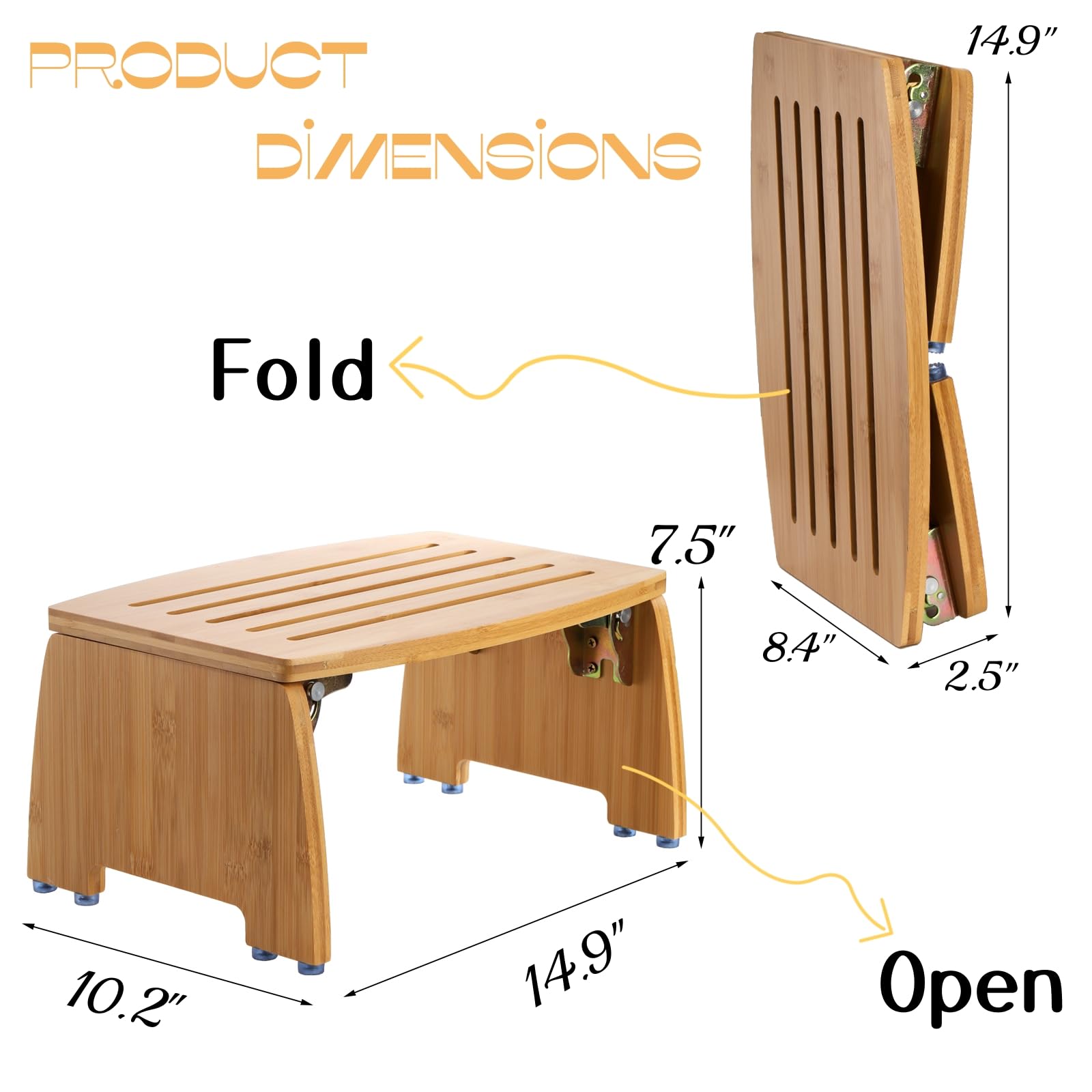 Lyellfe bamboo stool side view highlights durable construction and 300lb support.