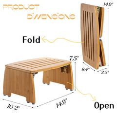 Lyellfe bamboo stool side view highlights durable construction and 300lb support.