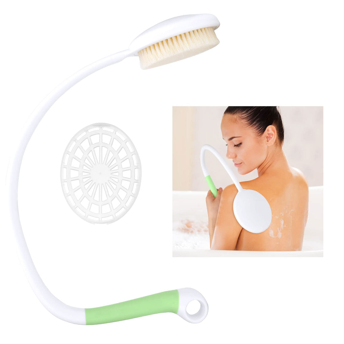 LYIGEOL back bath brush with 27.5 inch handle reaches difficult areas comfortably