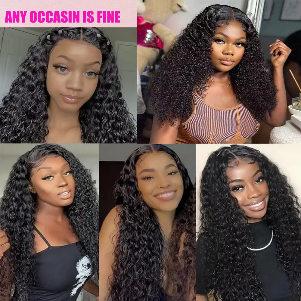 LYILYI 28inch water-wave wig modeled for event-ready look