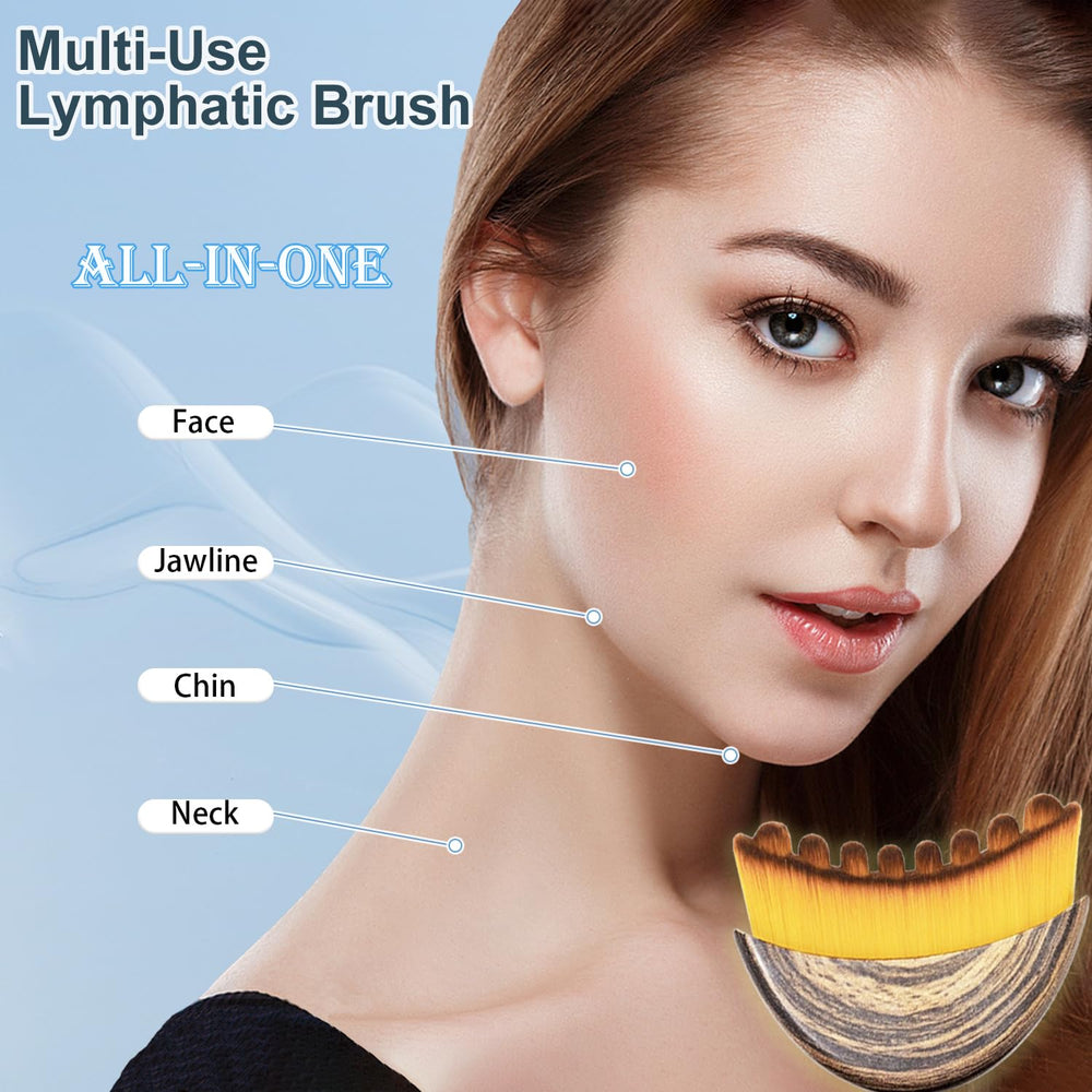 Lymphatic contour face brush bristle pattern demonstrates precision grip for skin-friendly drainage.