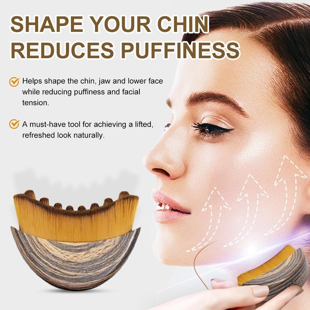 Lymphatic Contour Face Brush contoured design adapting to facial curves for targeted action