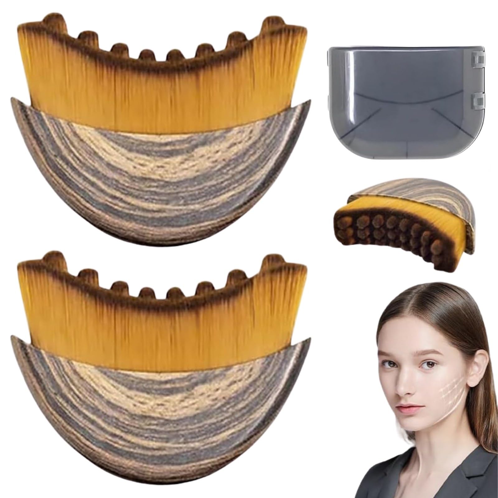 Lymphatic Contour Face Brush with ergonomic handle enables precise contouring for daily use.