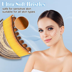 Lymphatic contour face brush ultra-soft bristles are safe for sensitive skin.