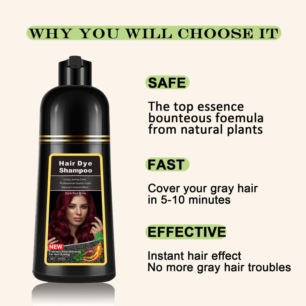 Lymznus 3-in-1 hair dye shampoo cleanses and conditions with color.