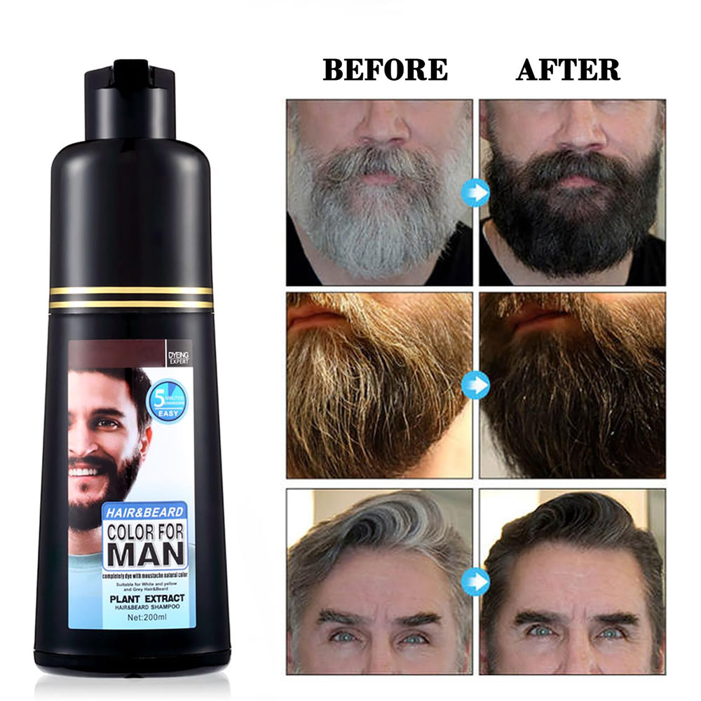 Lymznus natural black color appearance enhances facial hair naturally