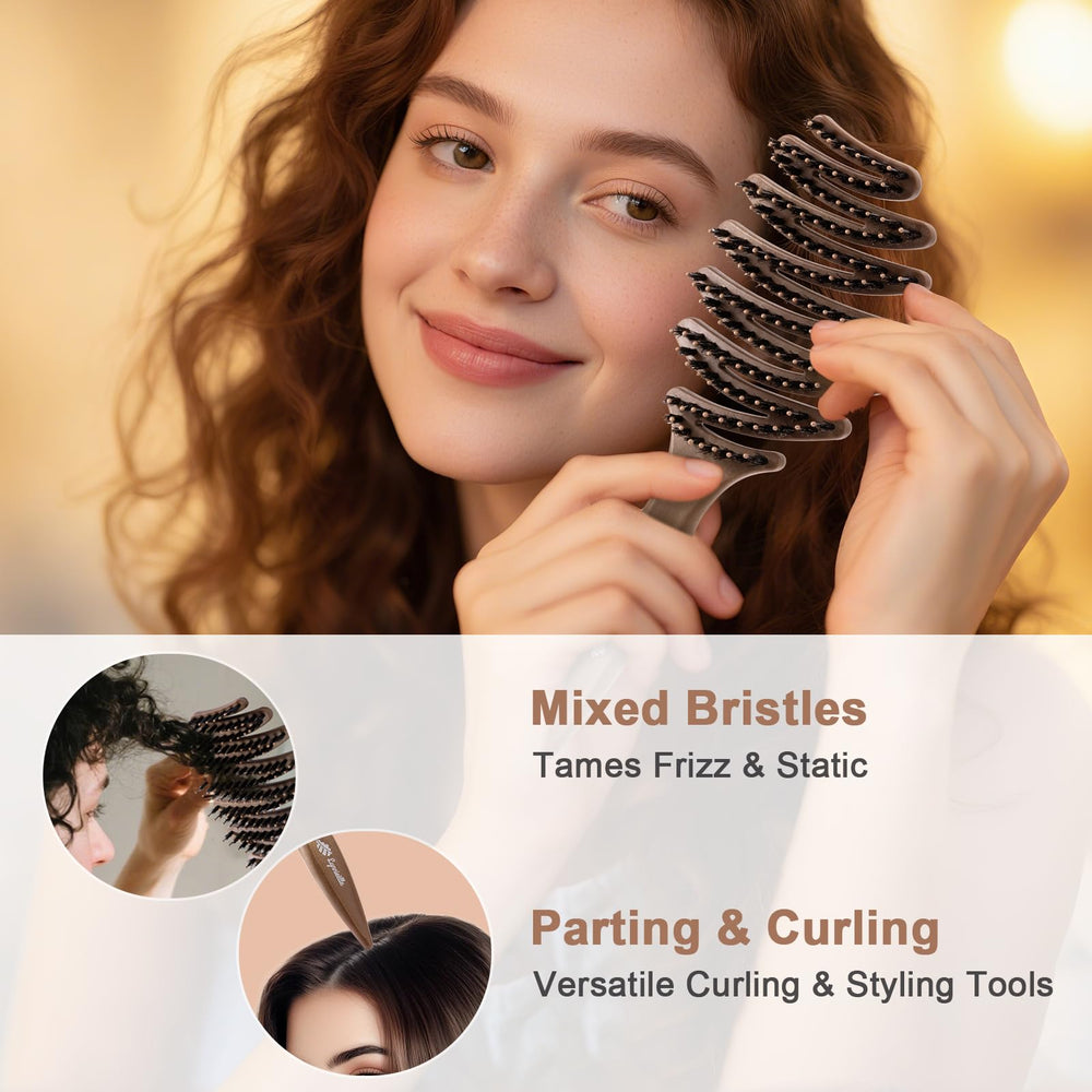 Lynnieëlle Hair Brush boar bristles distribute oils for shine and frizz control