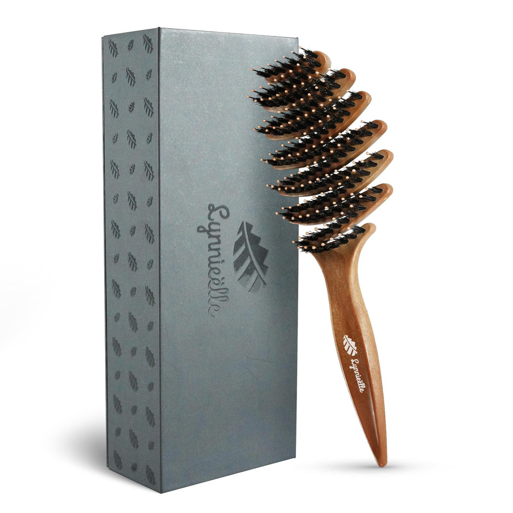 Lynnieëlle Hair Brush curved paddle for smooth detangling and comfortable grip