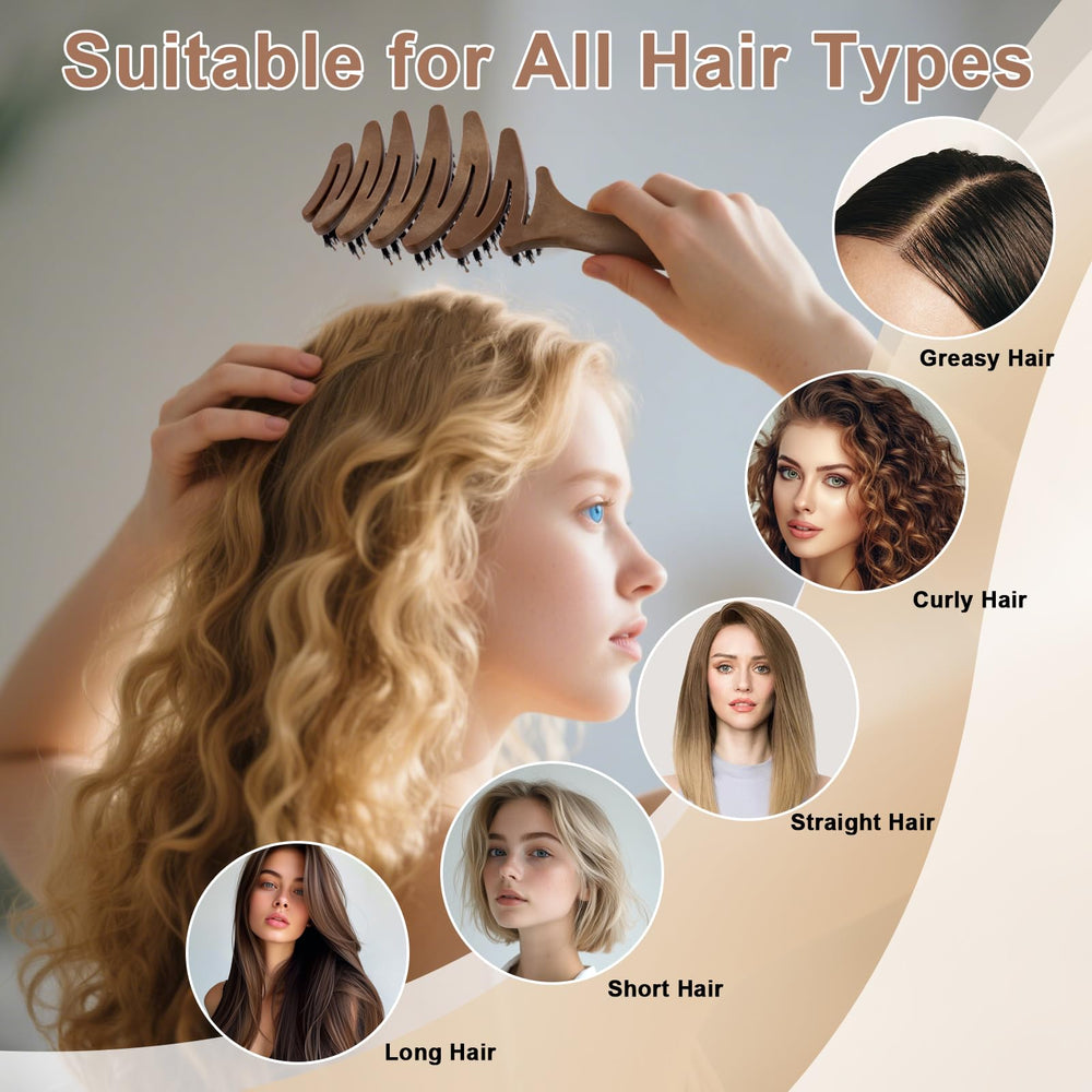 Lynnieëlle Hair Brush nylon bristles reduce static and massage gently