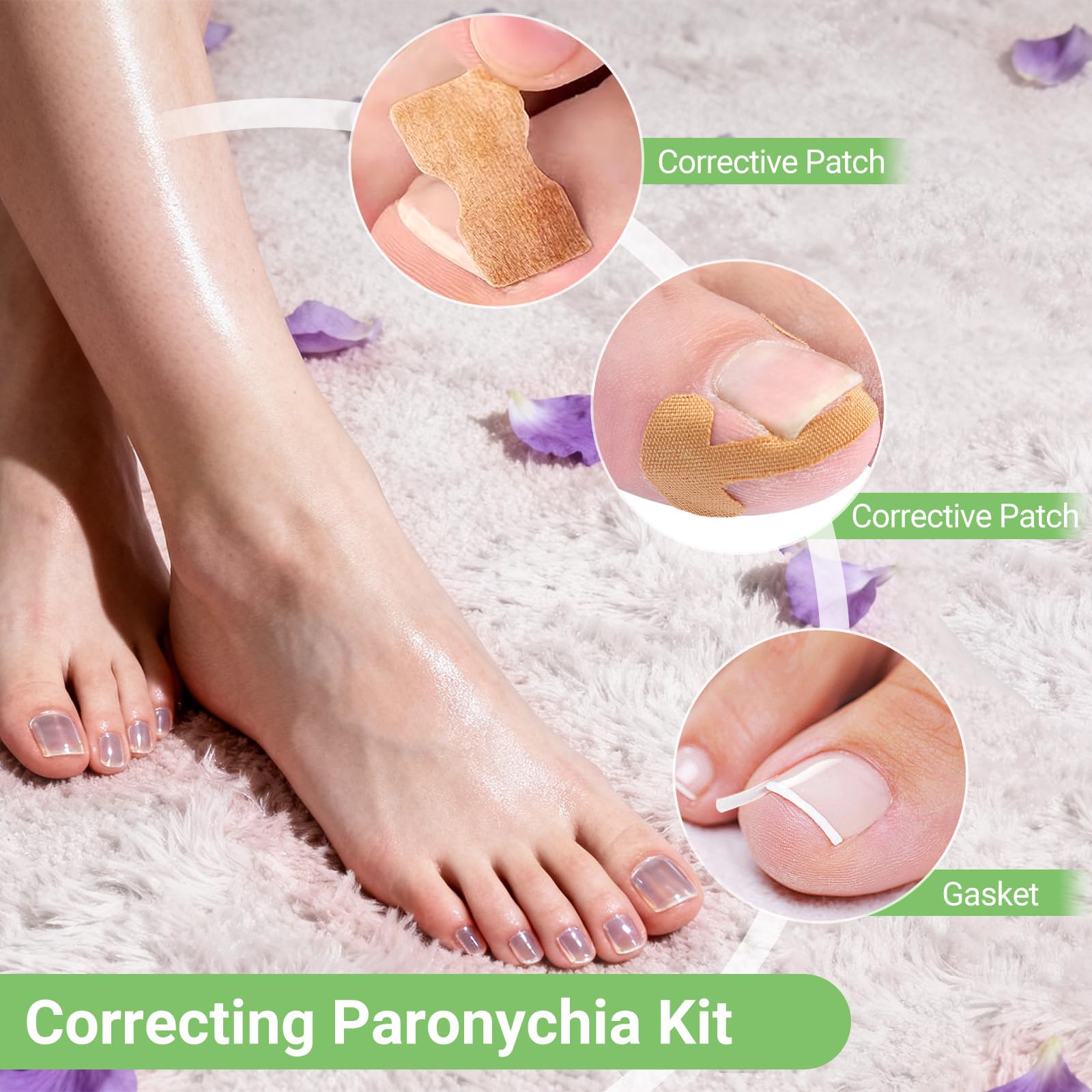LYNRUI patch sets provide comfortable pressure relief for on-the-go toenail care.