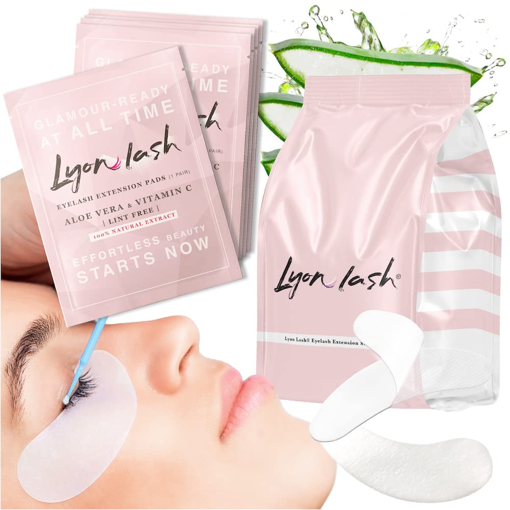Lyon Lash lint-free hydrogel eye pads keep lashes stable during extensions.