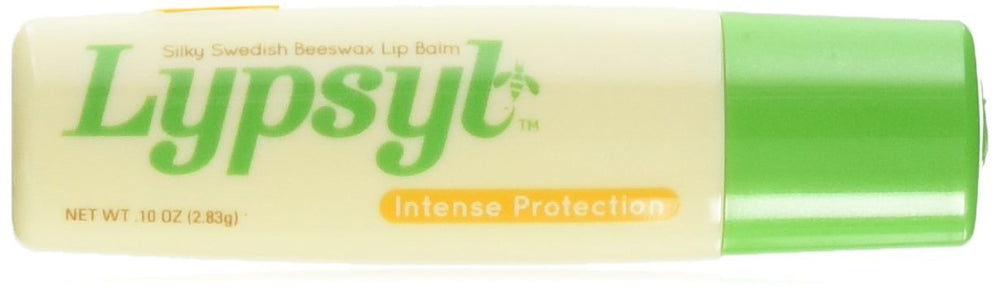 Lypsyl Intense Protection Original Mint lip balm bottle for quick one-handed application.