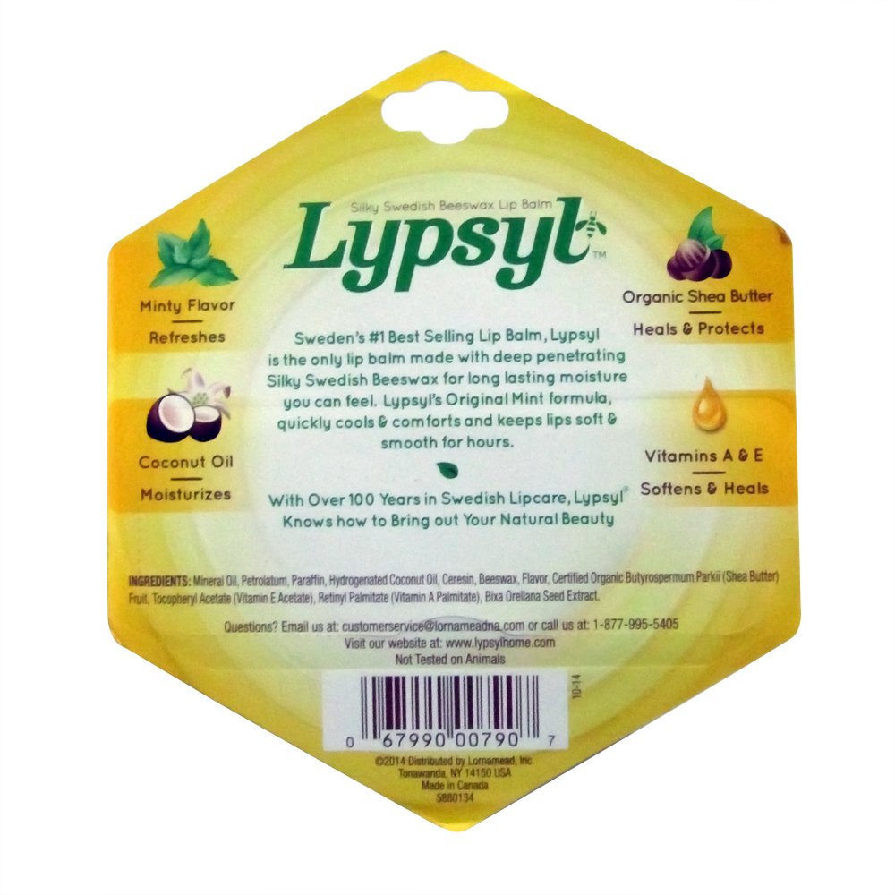 Lypsyl Intense Protection Original Mint lip balm application showing quick one-handed slide for easy use.