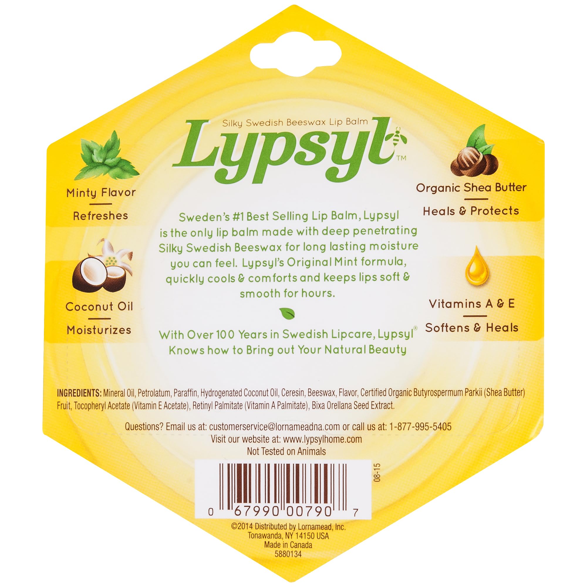 Lypsyl Original Mint lip balm open for easy application and minty refreshment.