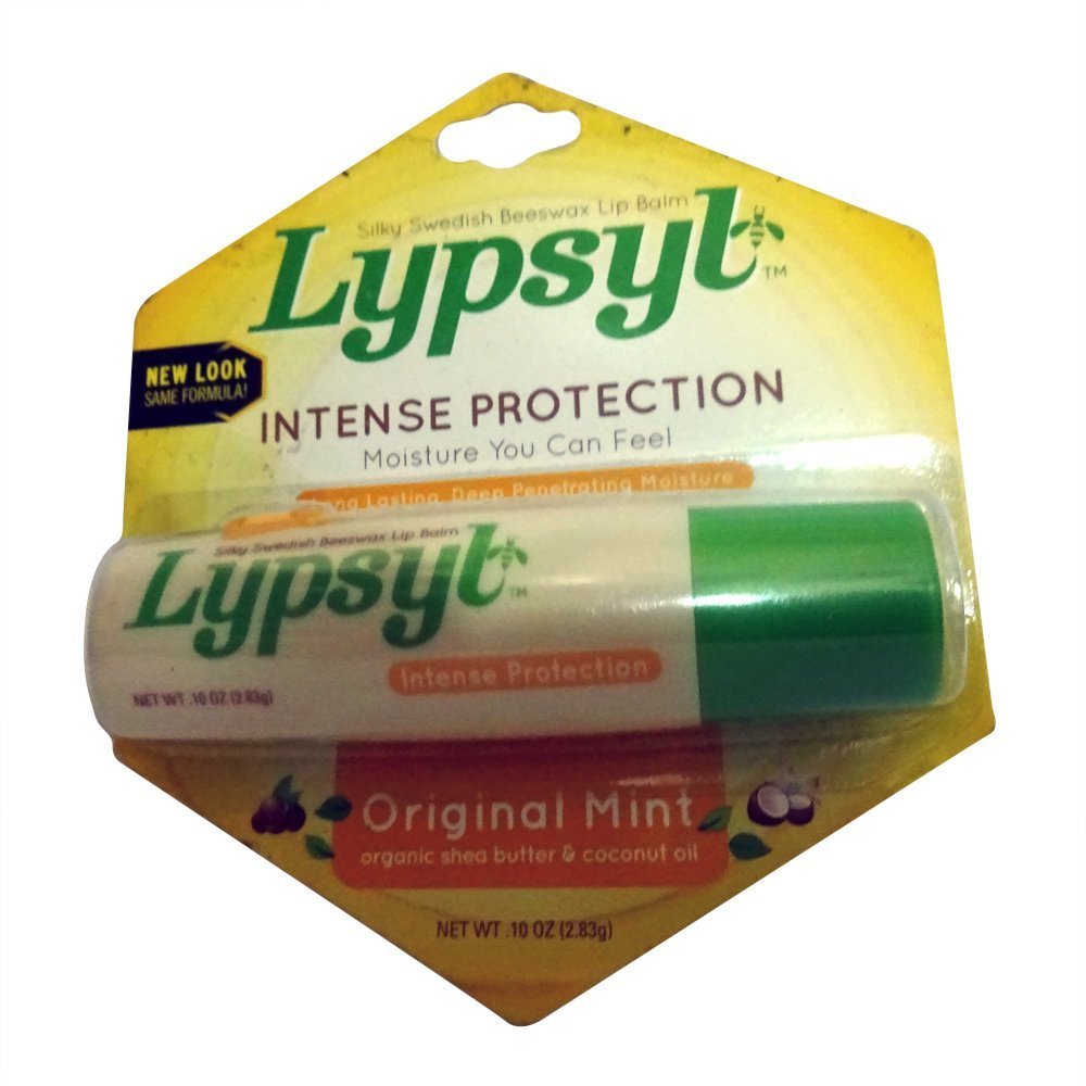 Lypsyl Intense Protection Original Mint lip balm tube, three-pack, refreshing hydration for everyday lips.