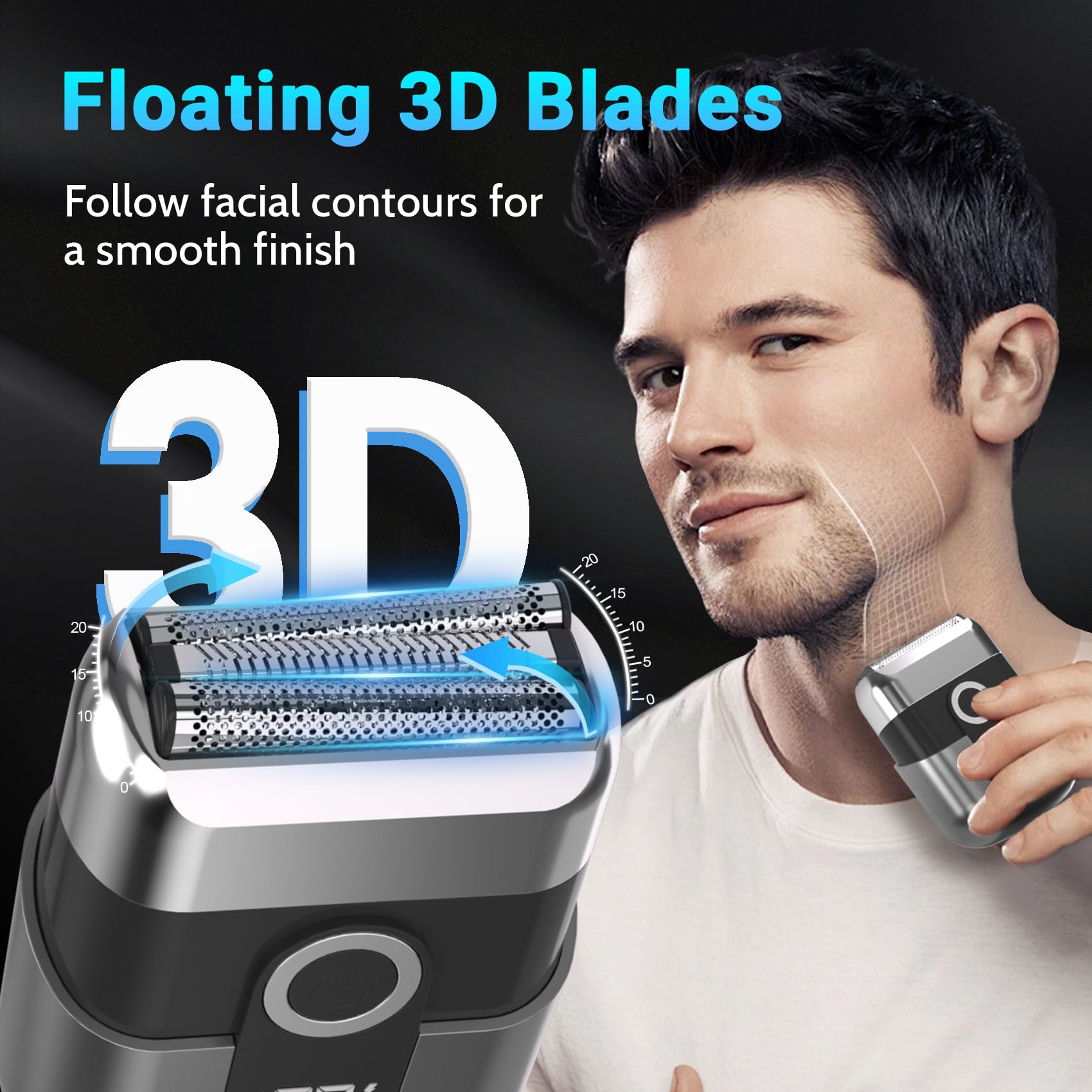 LYRSLF blade-system highlights 3-blade setup for efficient shaving of stubble and beards