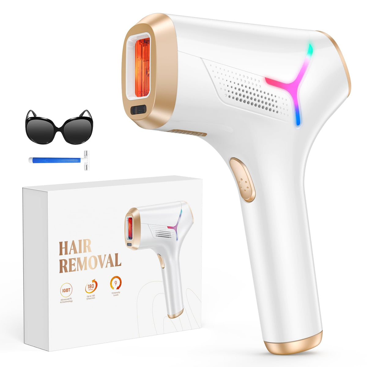 LYSMOSKI laser hair removal device front view for faster at-home sessions.