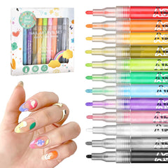LZXLUKGIR nail art pen set with 12 colors for precise, vibrant nail designs.