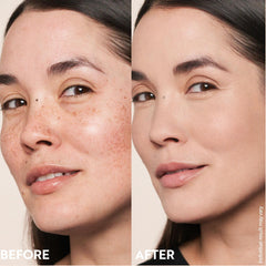 M. Asam mousse applied with brush for easy blending and natural matte finish.