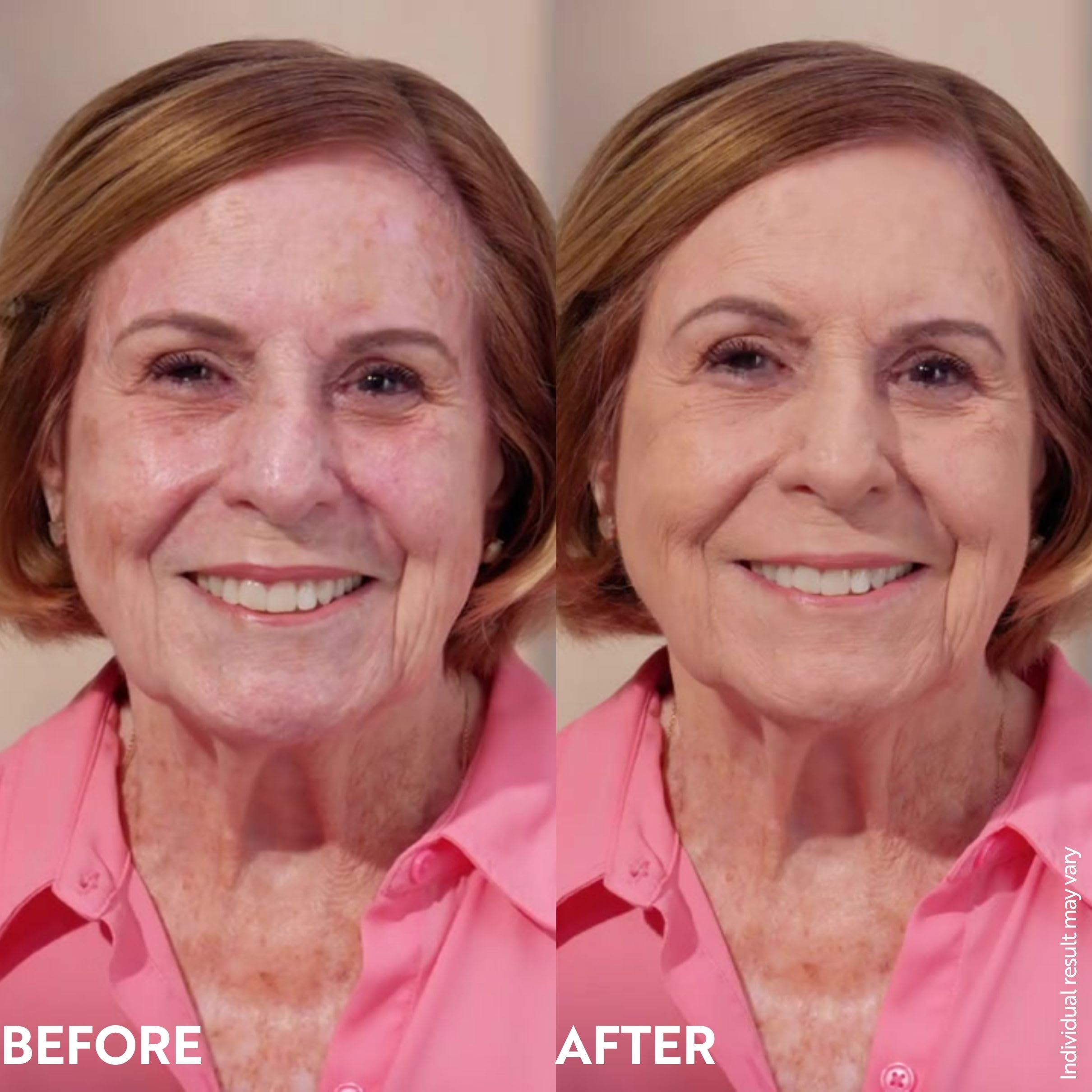 M. Asam model applying mousse for weightless, even coverage.