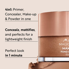 M. Asam swatches porcelain-teint show buildable coverage for light to medium skin.