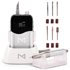 M Mase coreless motor closeup for precise, powerful nail shaping.