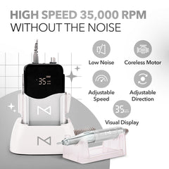M Mase two-in-one design for seamless salon and home nail sessions.