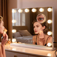 M MIVONDA vanity mirror with 3-color dimmable lights for customizable makeup ambience