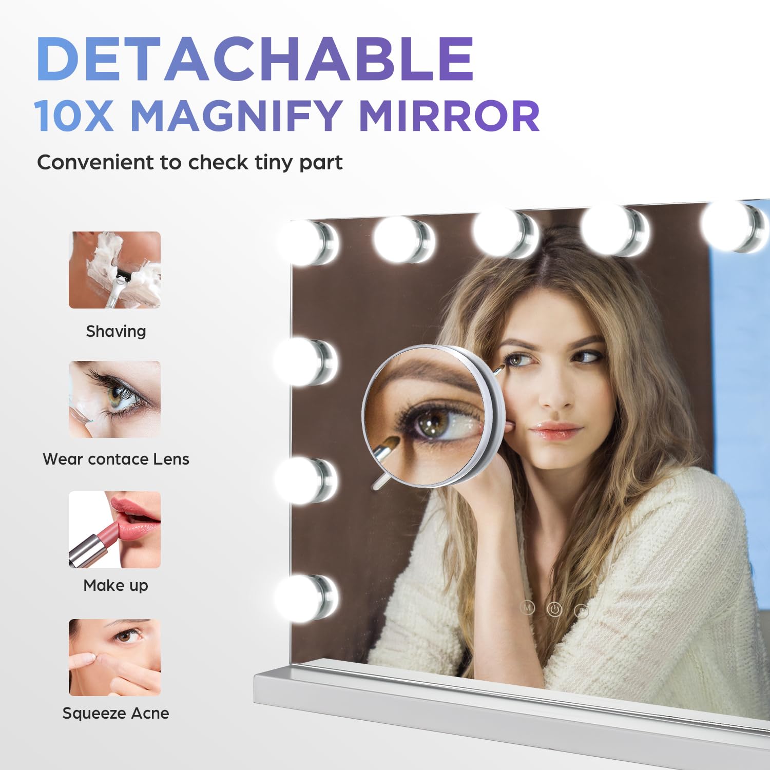 M MIVONDA vanity mirror packaging viewed, ready for stylish bedroom setup