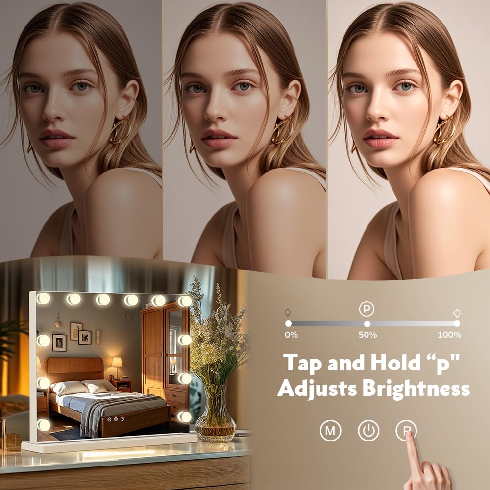 M MIVONDA vanity mirror USB charging port for easy device charging