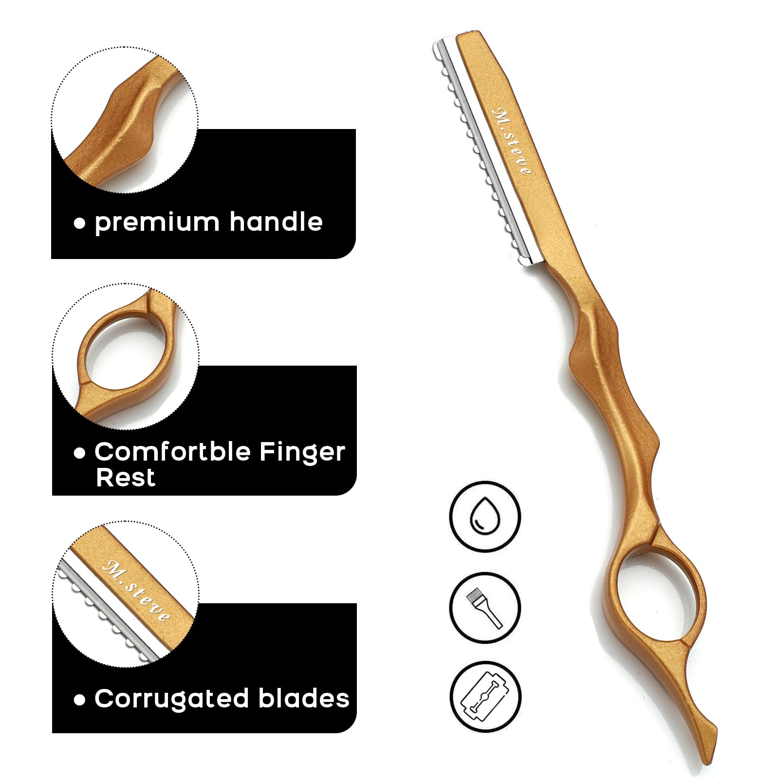 M.steve hair-razor-6-89-inch-length showcases compact professional tool for versatile cuts.