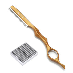 M.steve hair razor handle in gold with ergonomic grip for precise styling.