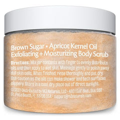 M3 Naturals Brown Sugar Scrub face application shows gentle facial exfoliation for refreshed skin