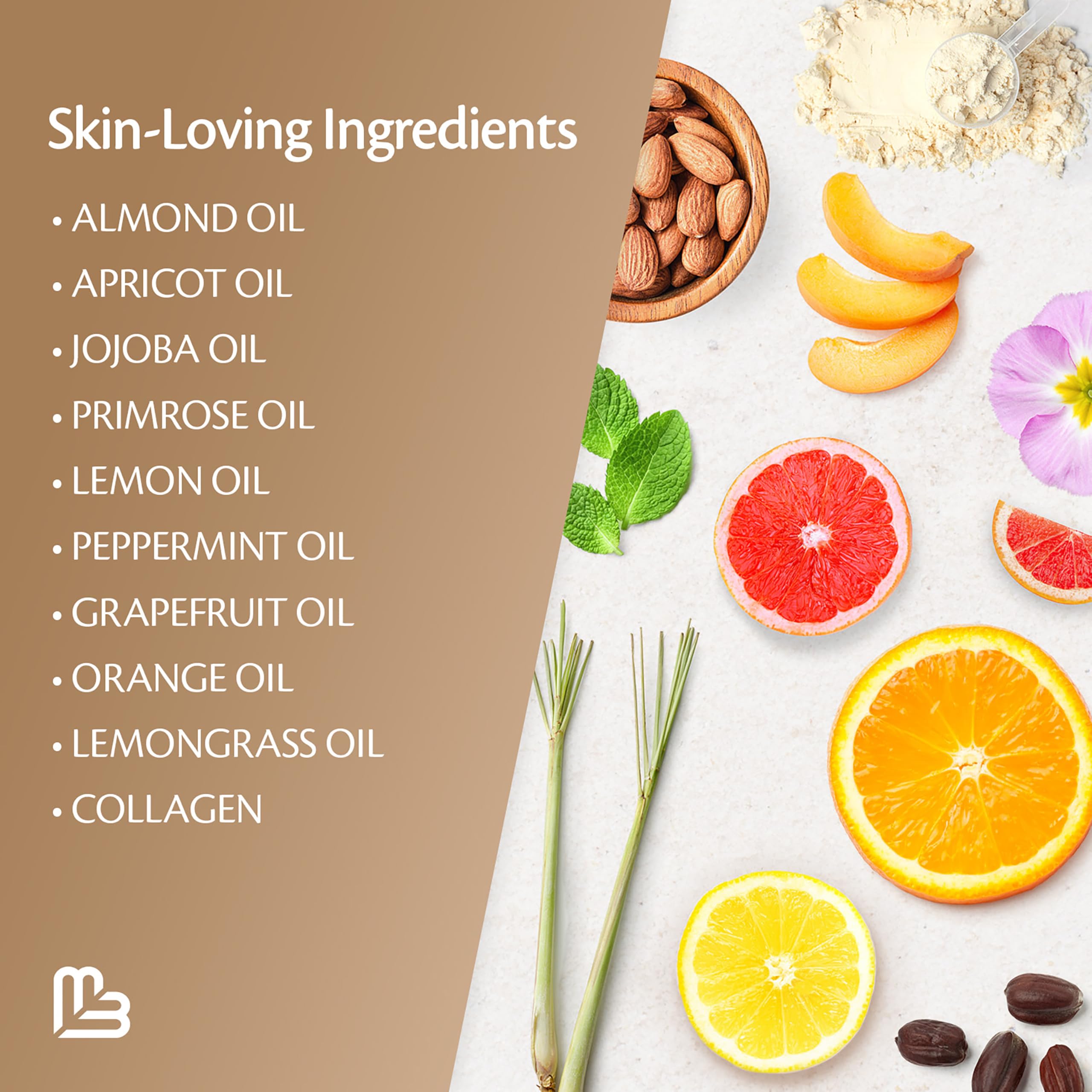 M3 Naturals Brown Sugar Scrub ingredients swirl emphasizes antioxidant-rich formula