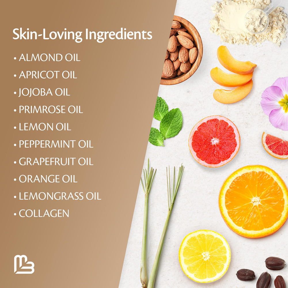 M3 Naturals Brown Sugar Scrub ingredients swirl emphasizes antioxidant-rich formula