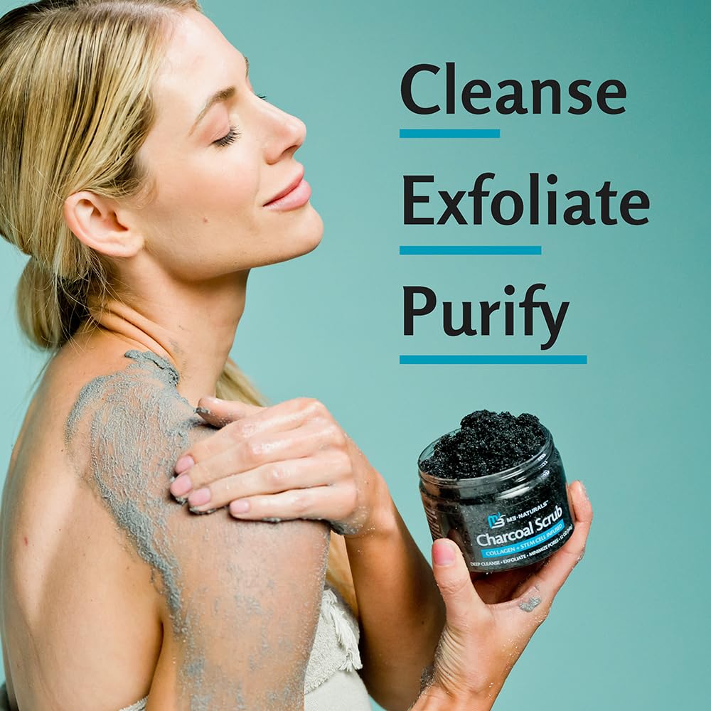 M3 Naturals foot scrub scene demonstrating salt exfoliation action.