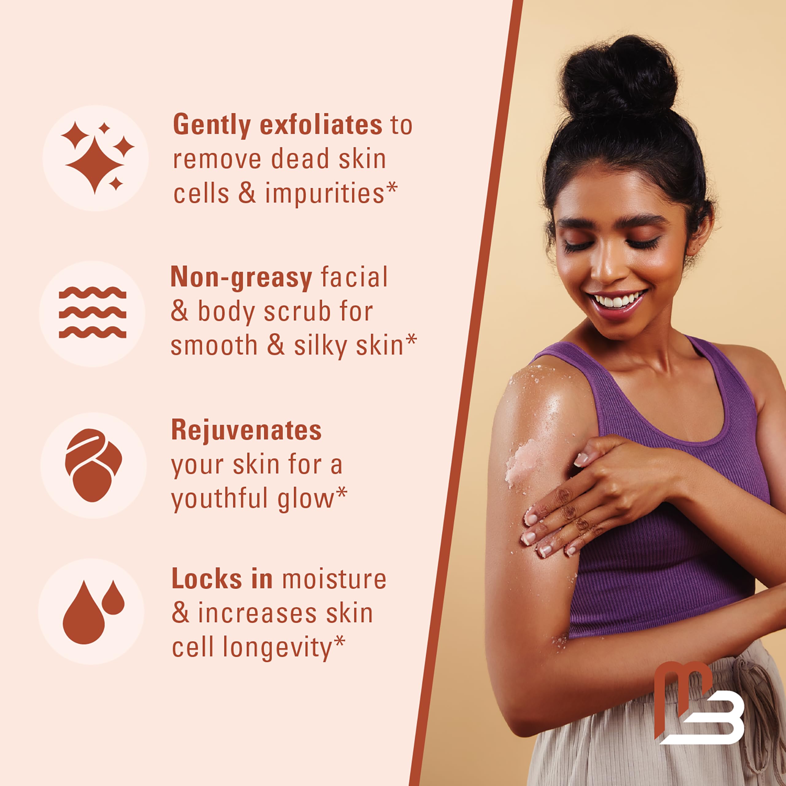 M3 Naturals Himalayan Salt Scrub collagen-stem-cells highlight anti-aging-inspired exfoliation for skin vitality.