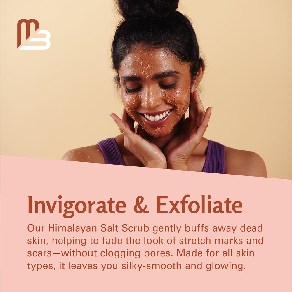 M3 Naturals Himalayan Salt Scrub detox-pore image conveys toxin removal and smoother pores.