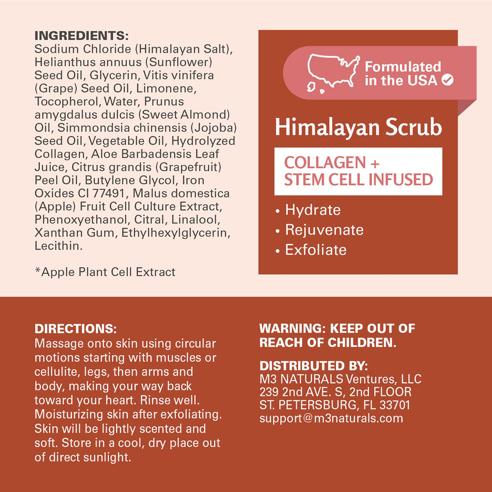 M3 Naturals Himalayan Salt Scrub foot-care shot emphasizes spa-like pedicure at home.
