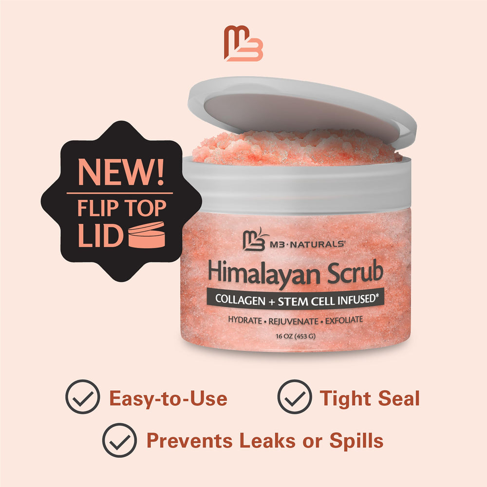 M3 Naturals Himalayan Salt Scrub jojoba-oil feature brightens skin with nourishing moisture.