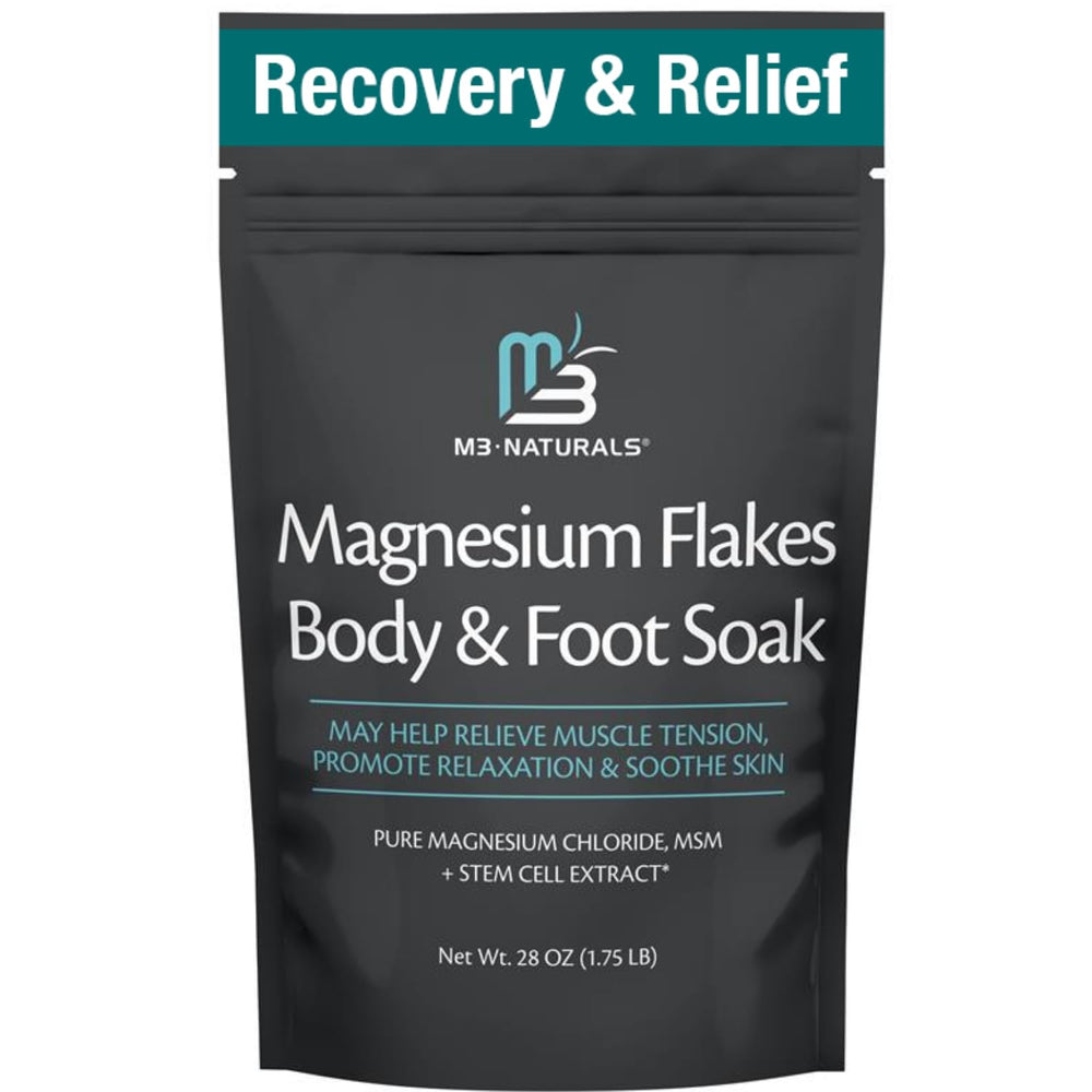 M3 Naturals magnesium flakes bath crystals for sore muscles relief