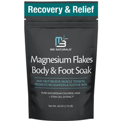 M3 Naturals magnesium flakes bath crystals for sore muscles relief