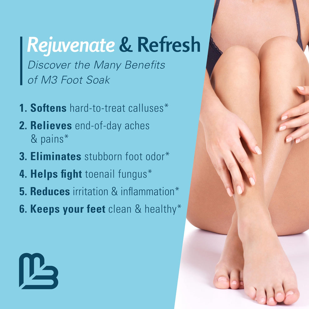 M3 Naturals foot soak in basin hints easy, calming home spa routine