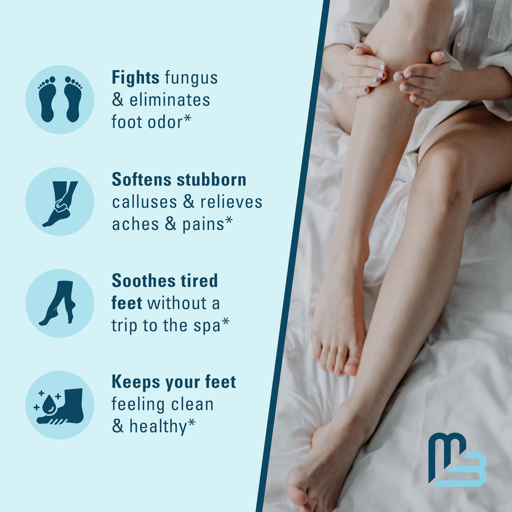 M3 Naturals Dead Sea salts present for skin-softening foot care