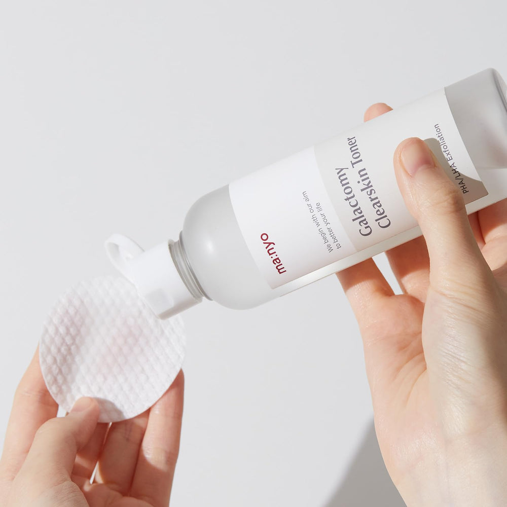 ma:nyo Galactomy Clear Skin Toner ingredients label close-up with fermented filtrate