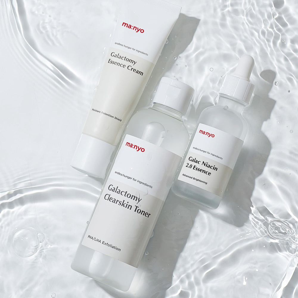 ma:nyo Galactomy Clear Skin Toner routine setup for skincare