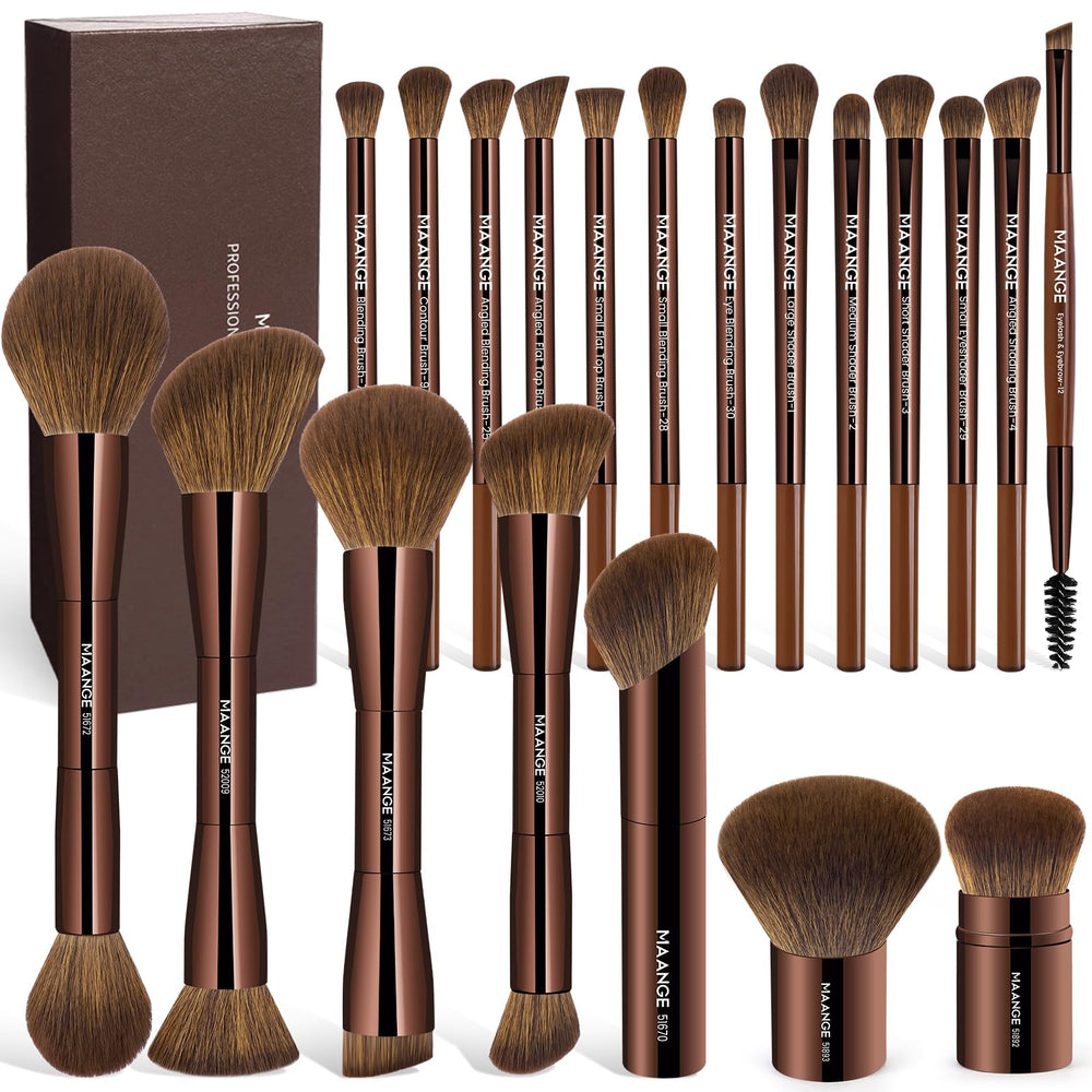 MAANGE 20-piece makeup brush set with gift box, ready for gifting and travel