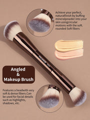 MAANGE angle contour concealer brush in coffee, precise nose and eye shaping.