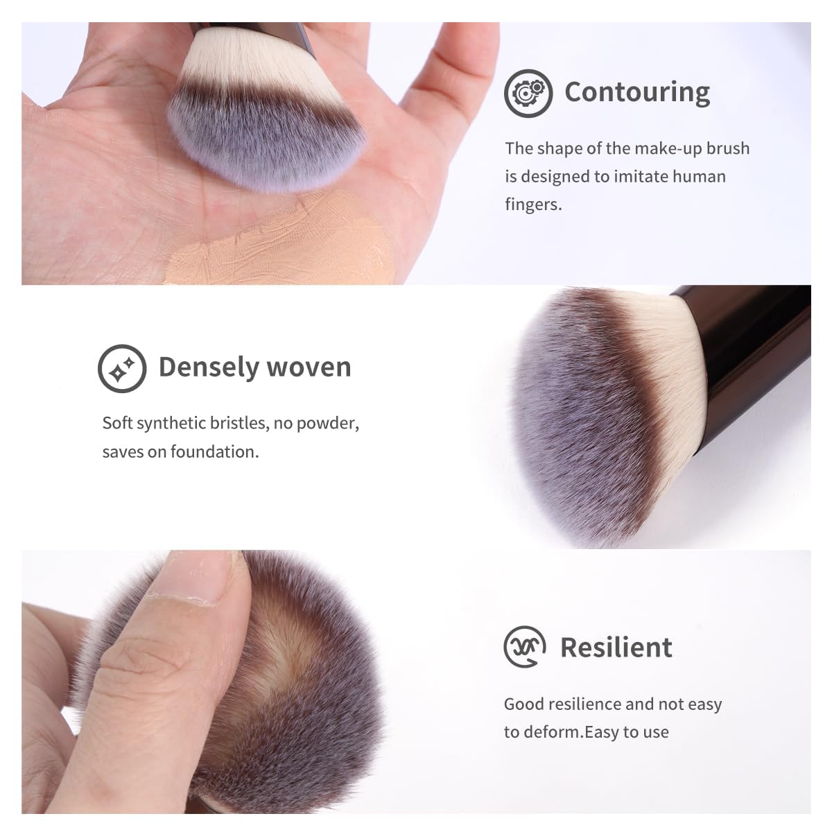MAANGE angle kabuki brush ergonomic angle detail for blended look