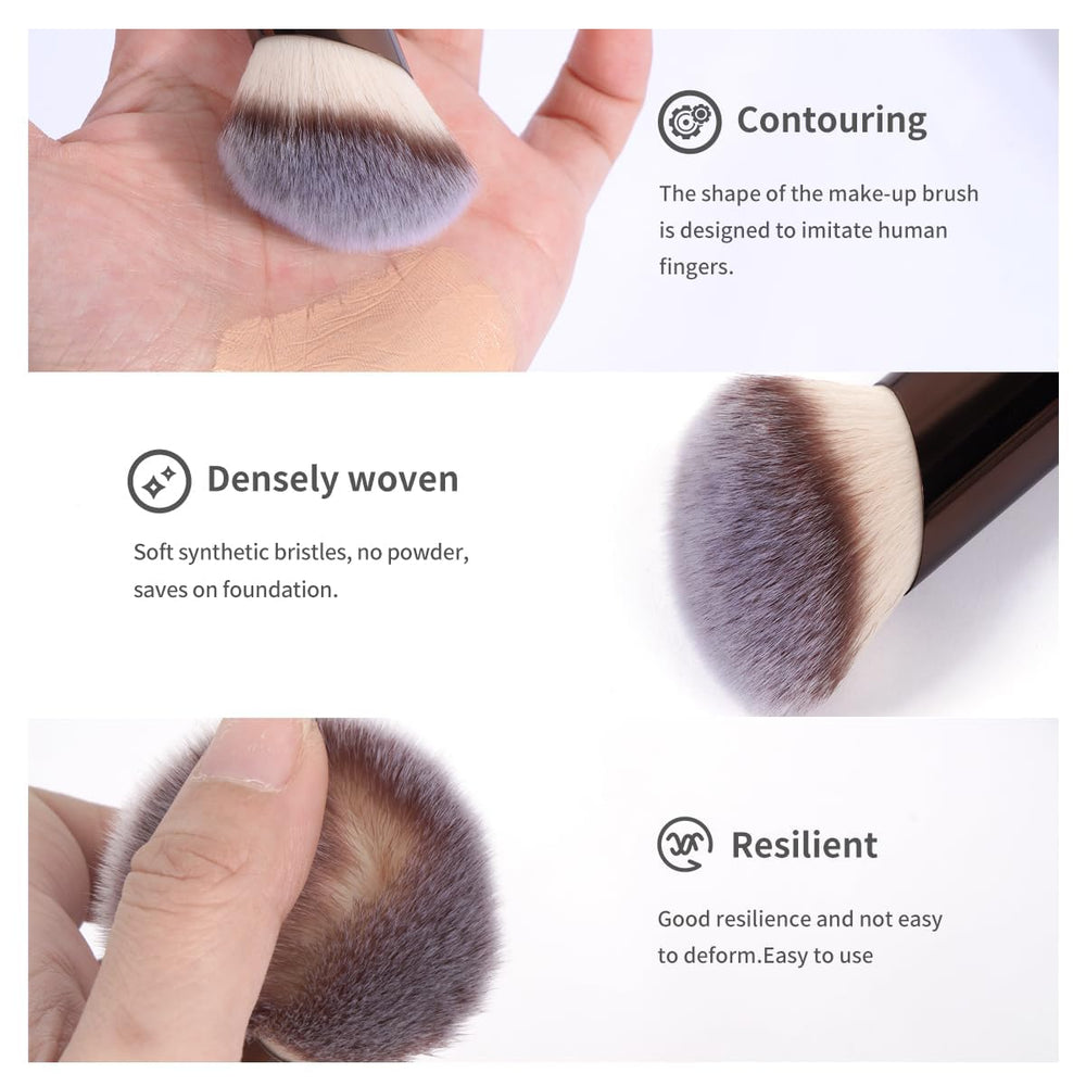 MAANGE angle kabuki brush ergonomic angle detail for blended look